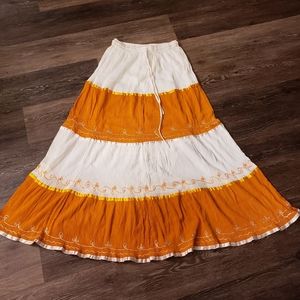 Advance Apparels Boho Skirt Orange White NWT